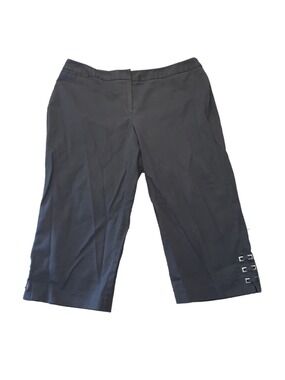 Women's Rafaella Black 16W Capris with Silver Buckles